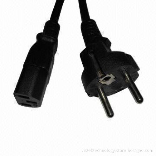 European Shucko AC Power Cord, EU Plug with C8 Connector,12 - 28AWG